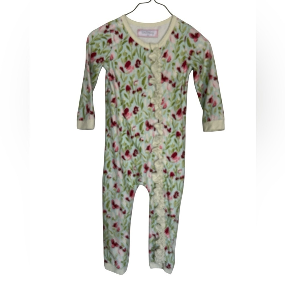 SweetHoney Floral Pajama Set with Ruffles